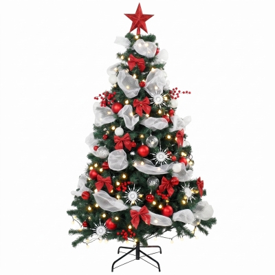 HOMCOM Weihnachtsbaum 180cm mit 200 LED-Lichtern Fernbedienung, 8 Modi, 800 Spitzen