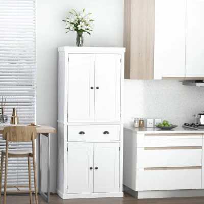 HOMCOM Mobile Cucina con Armadietto Superiore e Inferiore e Cassetto