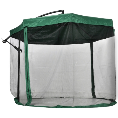 Outsunny Parasol Déporté Ø295cm Vert avec Moustiquaire