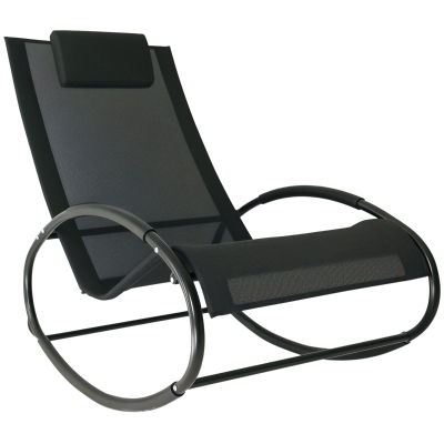 Outsunny Sedia a dondolo 105cm x 62cm x 88cm Grigio