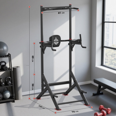 Power Tower Dip-Station barre de traction, Noir
