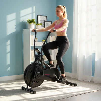 SPORTNOW Exercise Bike Adjustable Seat LCD for Home Gym