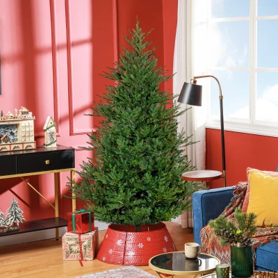 HOMCOM Kerstboom 180 cm, Realistisch Uiterlijk, Snelle Opzet, Incl. Standaard, Brandvertragend Kunststof