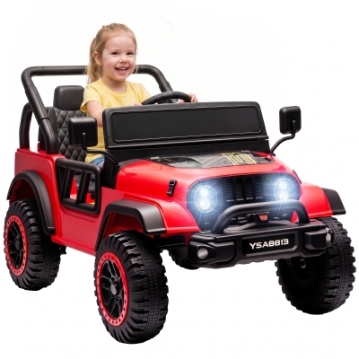 AIYAPLAY Voiture Électrique Enfant 12V Rouge Télécommande USB