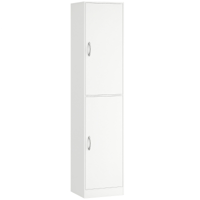 HOMCOM 180 cm hoge boekenkast, moderne kast met 5 niveaus en verstelbare planken, vrijstaande opbergkast, wit