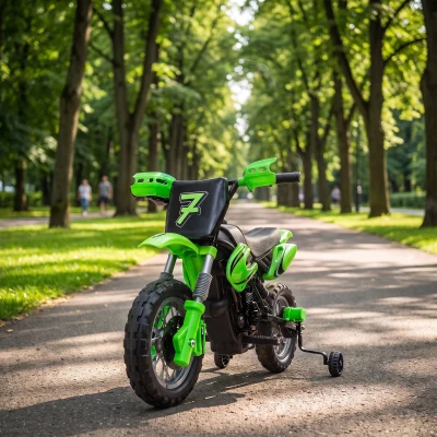 AIYAPLAY Moto Électrique 12V Enfants 2 Roues 3-6 Ans Vert