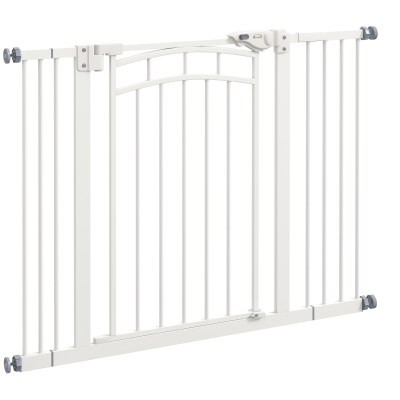 PawHut Hondentraphek, automatisch sluiten, eenvoudige bediening, 100 cm x 4 cm x 76 cm, Wit