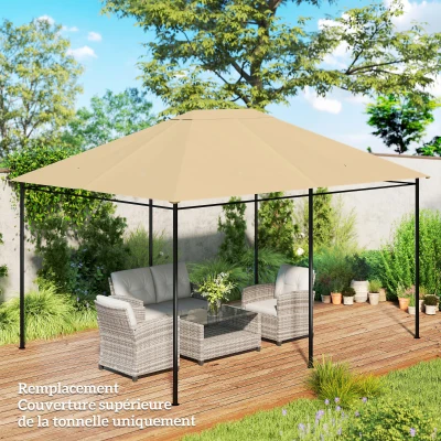 Outsunny Toile Pavillon Polyester Anti-UV 3x4m