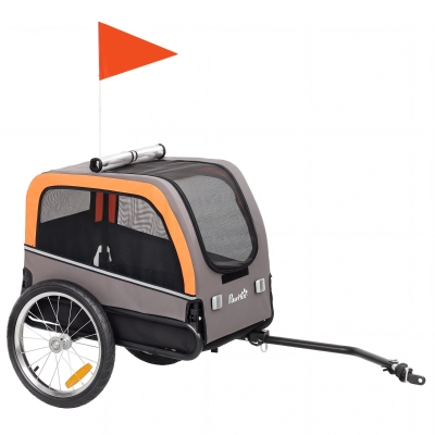 PawHut Hondenaanhanger Opvouwbare Fietskar met Veiligheidsreflectoren voor Kleine en Middelgrote Honden tot 20 kg Oranje