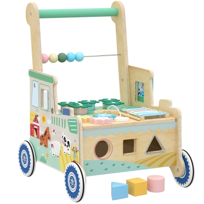 AIYAPLAY Wooden Baby Walker Montessori Activity Centre 1-3 Year
