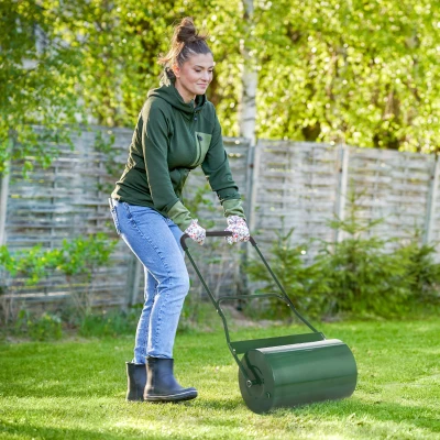 Outsunny 40L Lawn Roller Collapsible Handle Φ32cm Green