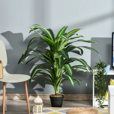 Outsunny 110cm Artificial Dracaena Tree Indoor/Outdoor Khaki