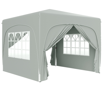 Outsunny 3 x 3 m Paviljoen, Pop-up Tuintent met Zijwanden en Draagtas, UPF50+, Hoogteverstelbaar, Zand