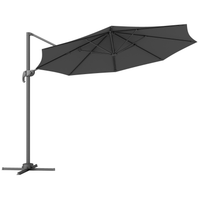 Outsunny Cantilever Parasol 360° Tilt Black 3x3m