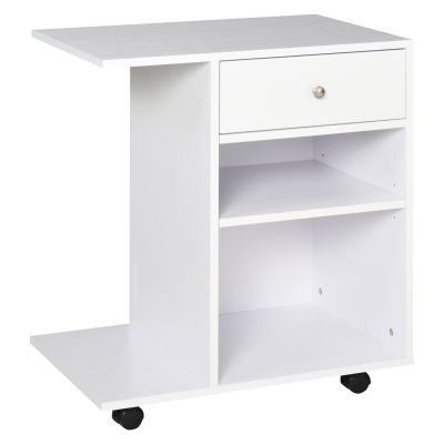 Vinsetto Support Imprimante Bureau Blanc avec Tiroir