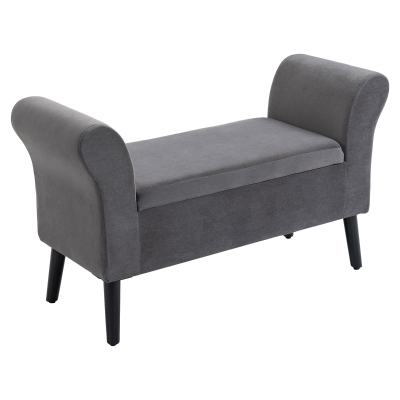 HOMCOM Panca Contenitore Imbottita 111.5cm x 41cm x 65cm Grigio