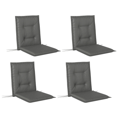 Outsunny 4-delige Stoelkussens set 108 x 50 x 5 cm met bevestigingsbanden, Binnen/Buiten Zitkussens Lichtgrijs