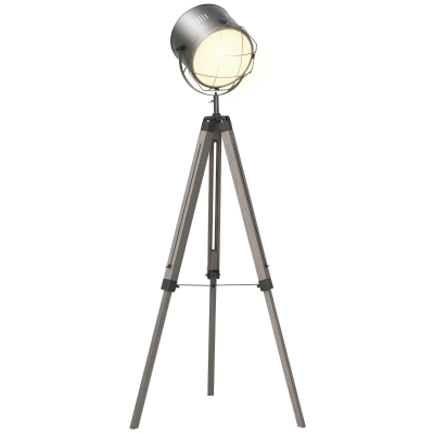 HOMCOM Adjustable Tripod Floor Lamp Vintage Grey 115-155cm