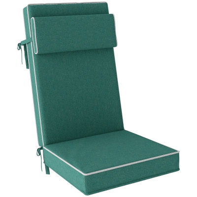 Outsunny Zitkussen 120 x 47 x 9,5 cm Waterafstotend met Banden, Hoofdsteun, UPF50+ Groen