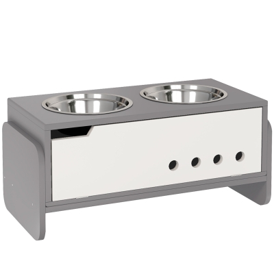 Dog Feeding Station 62.5W x 30D x 36.5Hcm Grey