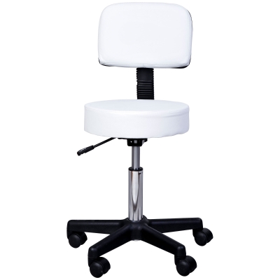 HOMCOM Tabouret Massage Pivotant Réglable Blanc