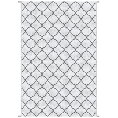Outsunny Outdoor Tapijt Robuust Weerbestendig Tapijt met Netpatroon 182 x 274 cm Grijs