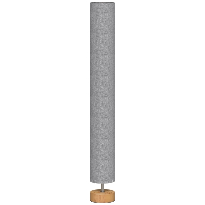 HOMCOM LED Floor Lamp 120cm Wooden Base Linen Shade Grey