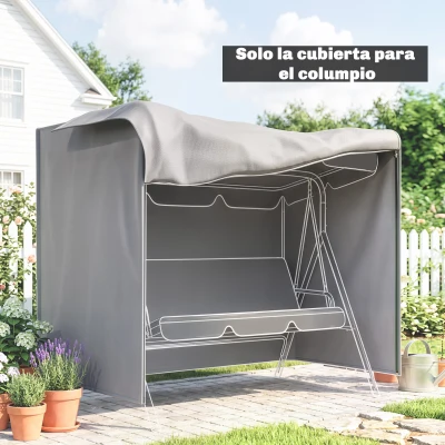 Outsunny Funda para Balancín de Jardín con Cremallera Cubierta para Muebles de Exterior 177x114x152 cm Gris