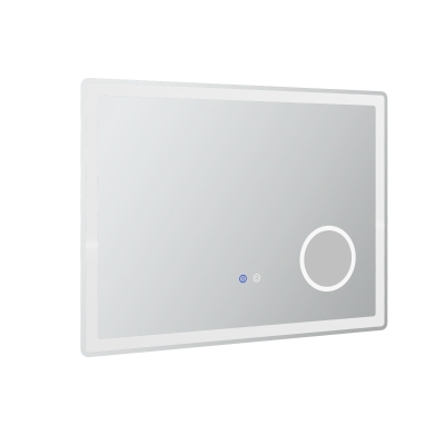 kleankin LED-badkamerspiegel met 3x vergroting, aanraakfunctie, geheugenfunctie, beslaan niet, 80 x 60 cm