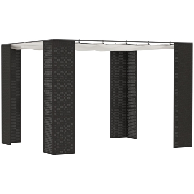 Outsunny Gazebo Pergola 3x3m Tenda Scorrevole e Rattan PE