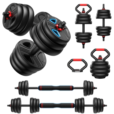 Set di manubri regolabili 5‑in‑1, Nero