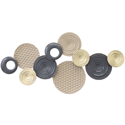 HOMCOM Metal Wall Art Modern Multi-Disc Design Decor