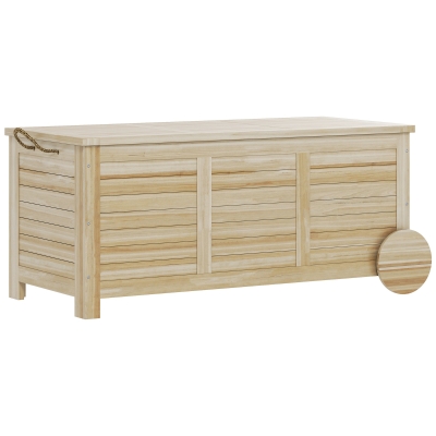 Outsunny Baule da Esterno 185L a 2 Ruote in Legno di Abete