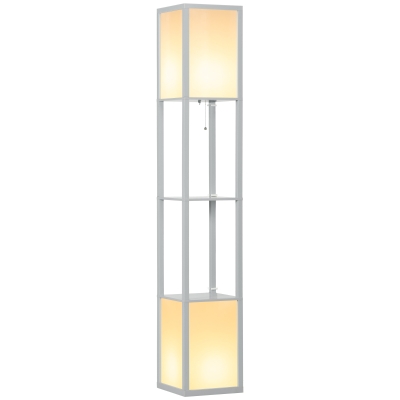 HOMCOM Modern Shelf Floor Lamp 156cm Grey