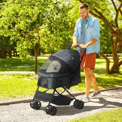 PawHut Hondenbuggy Oxford Stof 76.5cm x 52cm x 95cm