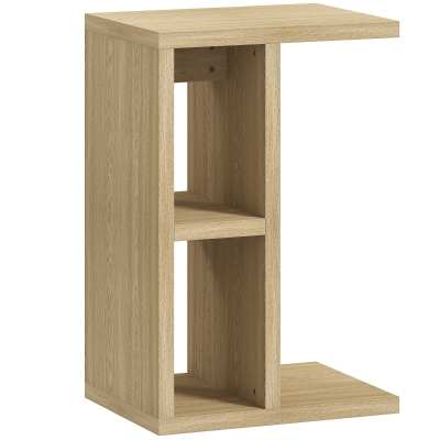 HOMCOM Table d'Appoint C 3 Niveaux Chêne 40x30x60 cm