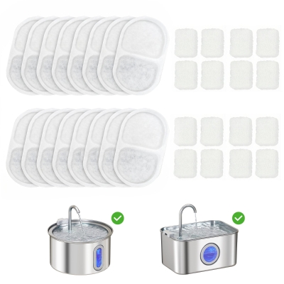 PawHut Cat Water Fountain Filters Set 3.2L/2.5L