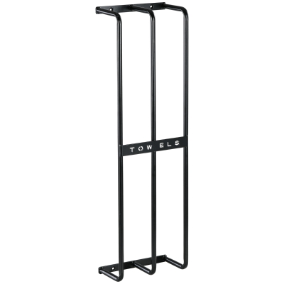 HOMCOM Toallero de Pared con 3 Barras y Marco de Metal Soporte de Toallas para Hotel 21x12x74 cm Negro