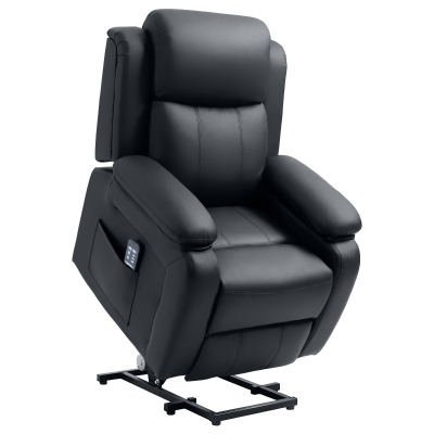 HOMCOM Power Lift Recliner PU Leather Massage Chair Black