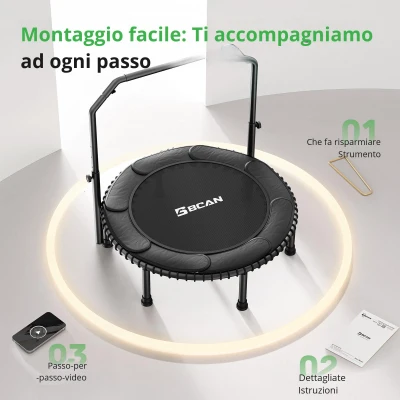 Trampolino Rebounder per Adulti, Nero