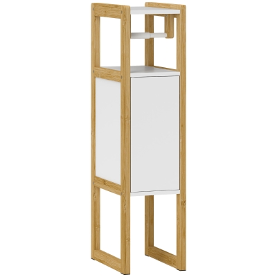 HOMCOM Mobile Bagno con Armadietto e Ripiano 20x33x80cm Bianco
