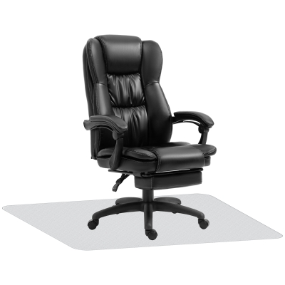 Vinsetto Conjunto 1 Silla de Masaje Reclinable 68,5x68,5x113-121 cm y 1 Alfombra Protectora de Suelo 90x120 cm Negro Transparente