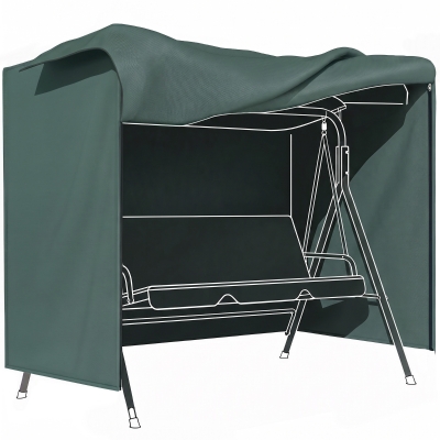 Outsunny Funda para Balancín de Jardín con Cremallera Cubierta para Muebles de Exterior 177x114x152cm Verde Oscuro