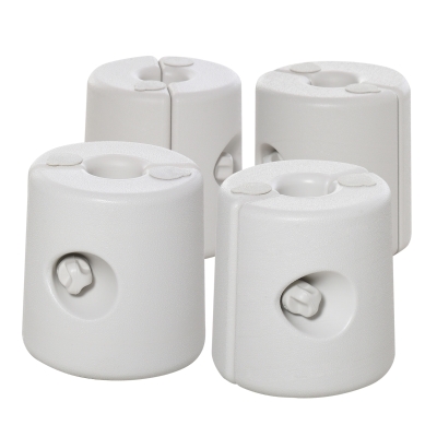 Outsunny Pack de 4 Pesos para Carpas Plegables Soportes Rellenables con 9 kg de Agua Ø22/24x25 cm Blanco