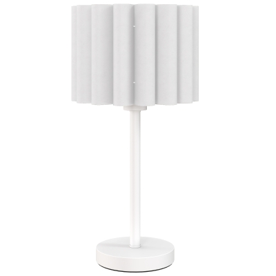 HOMCOM Bureaulamp in retrostijl, Nachttafellamp, Kunststof kap, Knopschakelaar, Wit