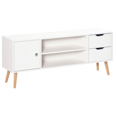 HOMCOM Mobile porta TV 120cm x 28cm x 44cm Bianco