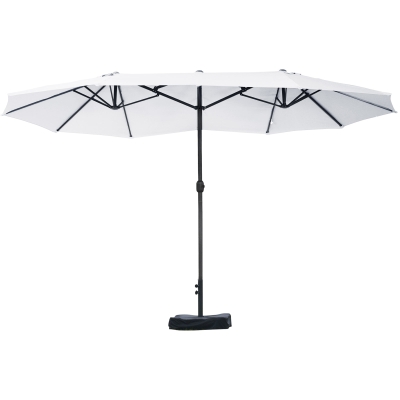 Outsunny Ombrellone Doppio a 12 Stecche 455x265x238 cm Beige