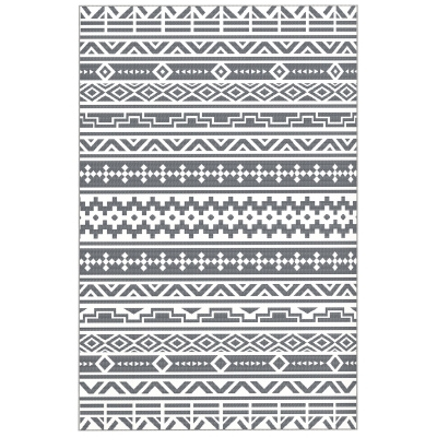 Outsunny Buitentapijt robuust weerbestendig buitentapijt, vloerkleed in boho-stijl, buitentapijt voor woonkamer balkon