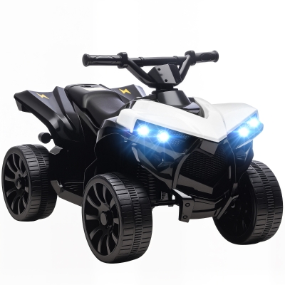 AIYAPLAY Kids 4 Wheeler Electric Ride On Car 6V with Music White
