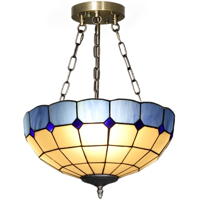HOMCOM Tiffany Ceiling Light Vintage Chandelier 2 E27 Sockets